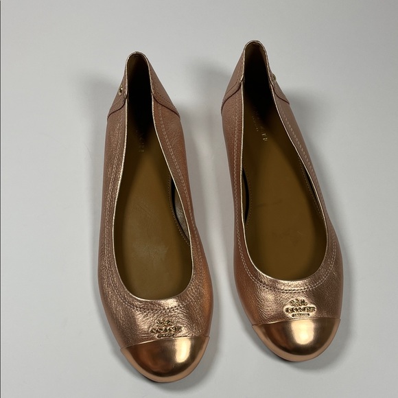 Coach Shoes - Coach Chelsea Metallic Rose Gold Ballet Flats Sz 8B